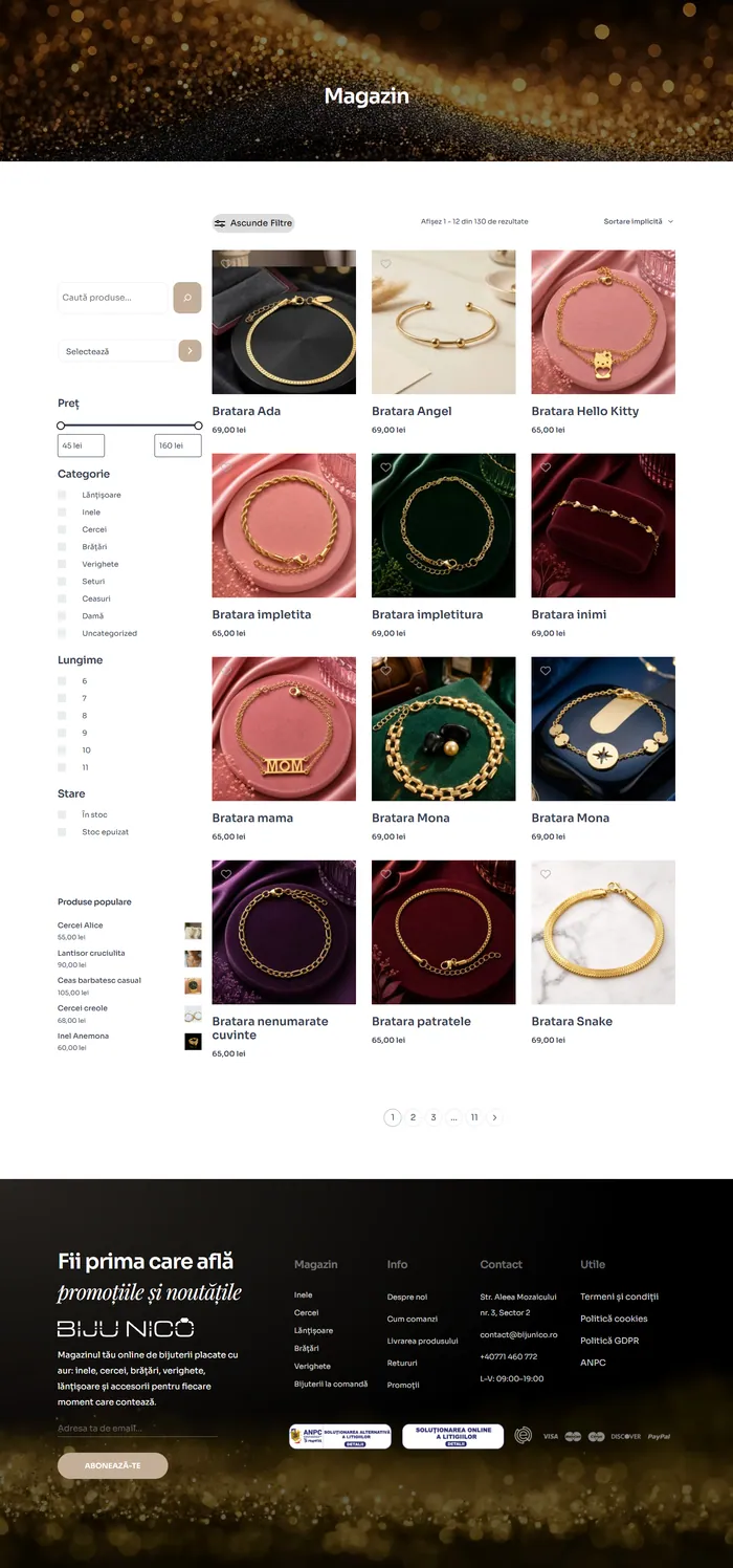 Magazinul, cu filtrare pe categorii