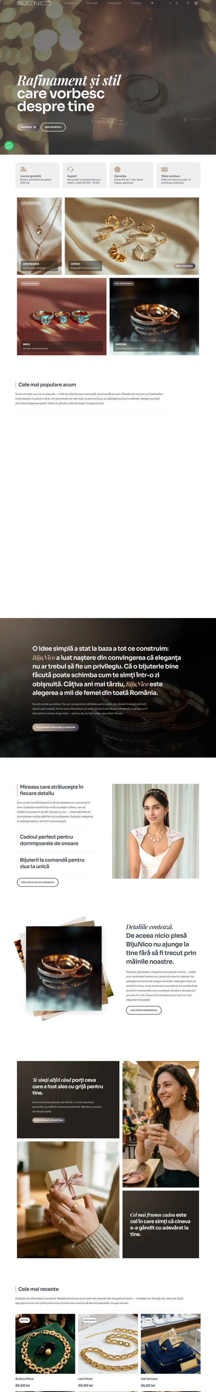Full screenshot of the bijunico.ro website
