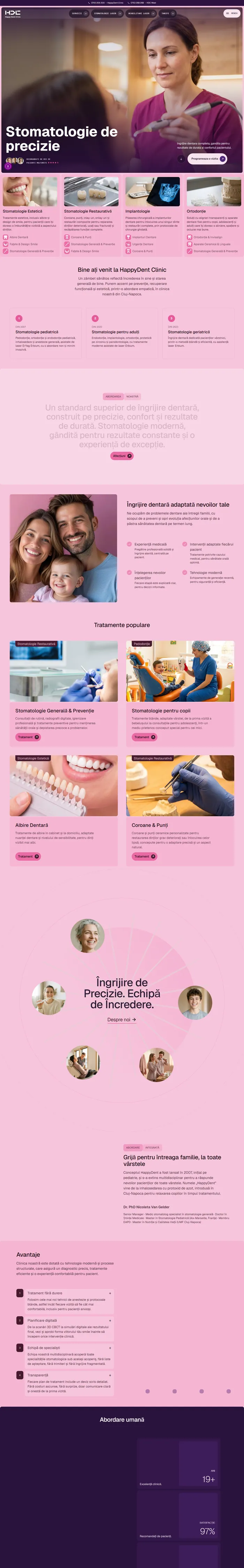 Full screenshot of the happydent.ro website
