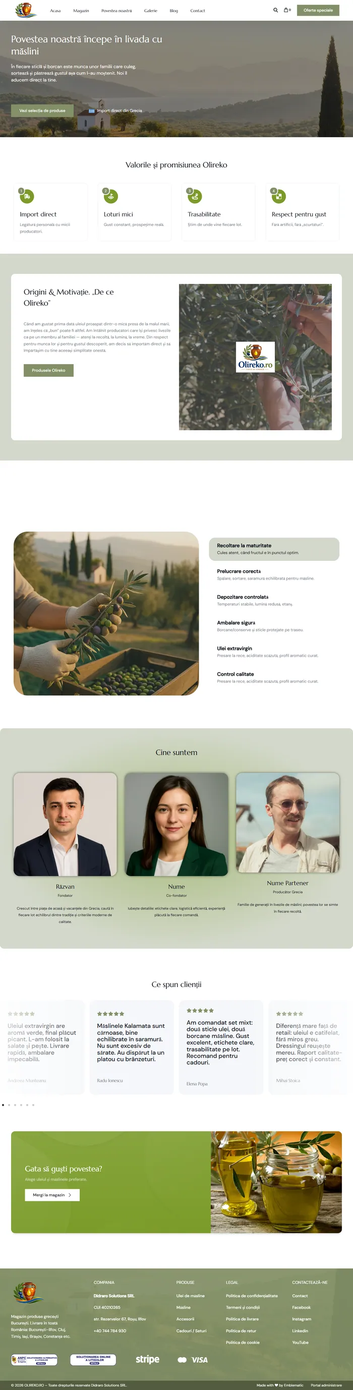 Our story: direct import from Greece