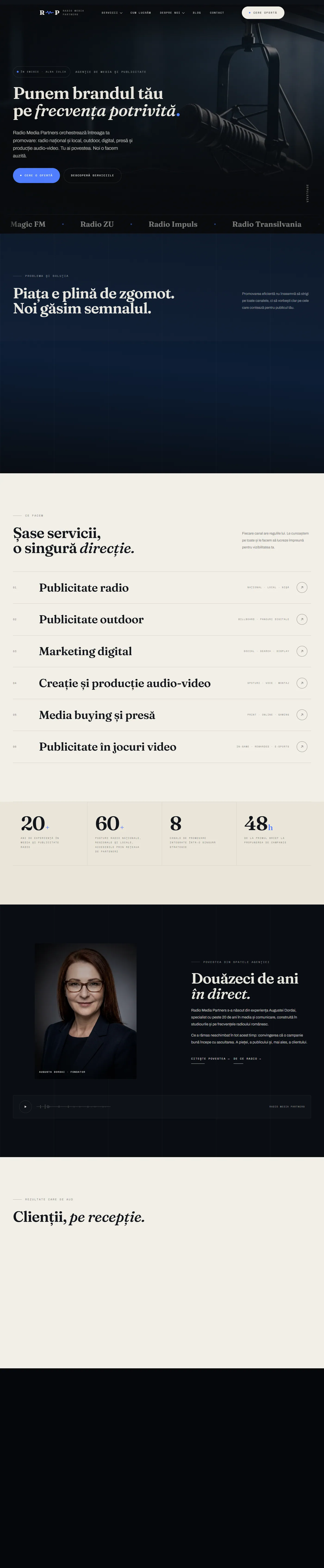 Full screenshot of the radiomediapartners.ro home page