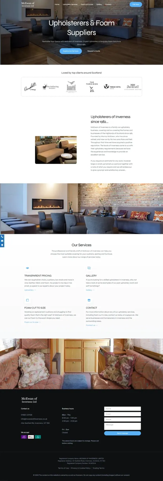 Upholsterers and foam suppliers · Inverness