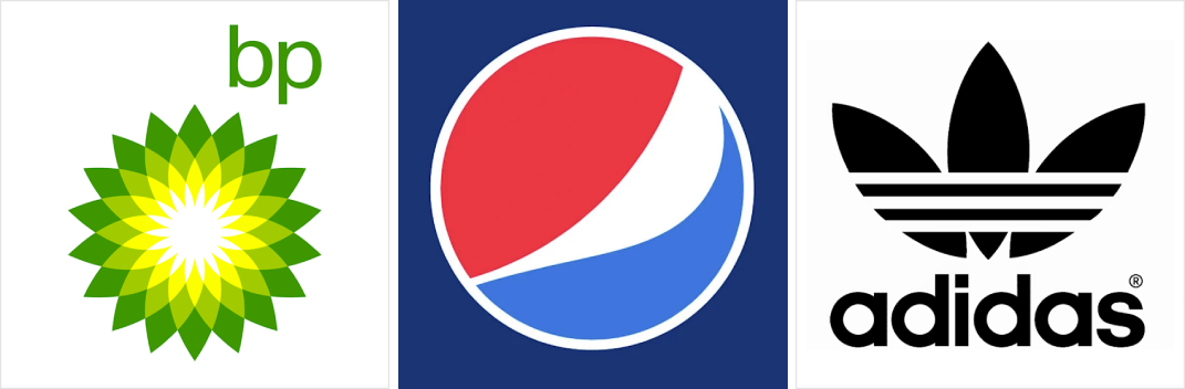 Exemple de logo abstract: BP, Pepsi, Adidas
